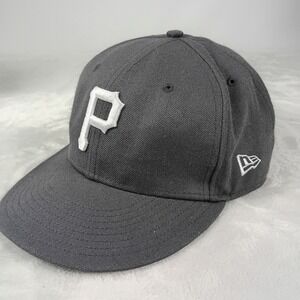 New Era Hat Men 7 3/4 Grey Pittsburgh Pirates MLB Fitted Cap Baseball Sportswear